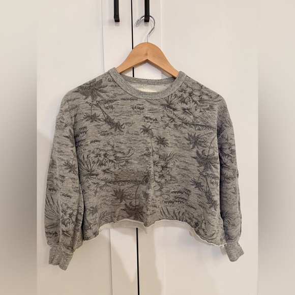 The GREAT grey palm cropped sweatshirt size 0 - Picture 1 of 3